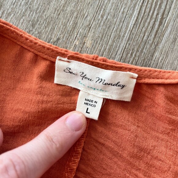 Womens See You Monday Orange Maxi Dress - L - Picture 5 of 5